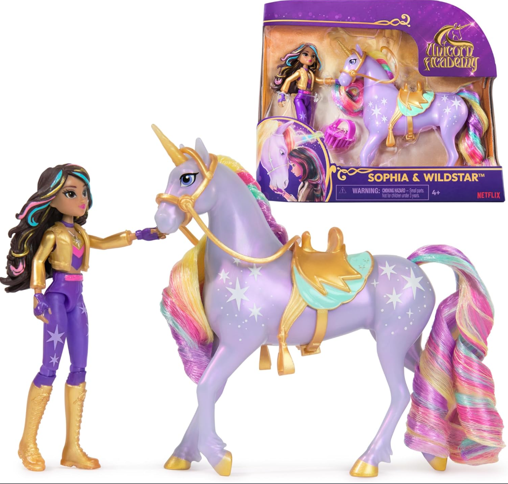 Boneca com Cavalo Unicórnio