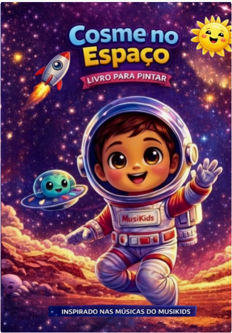 Cosme no Espaço: Livro oficial para colorir inspirado nas músicas do MusiKids Channel™