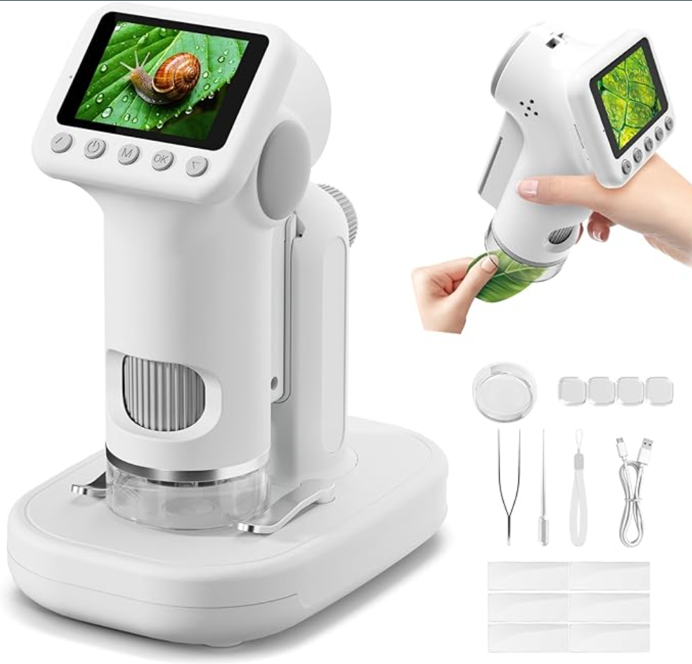 1600X Microscópio para Crianças, Ecrã de 2,0